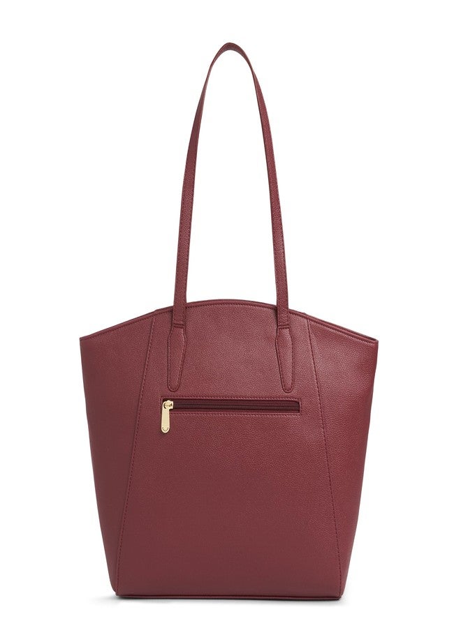 كابريس حقيبة كابريس روبي الكبيرة للنساء بأحزمة مريحة | حقيبة أنيقة للكتف واليد | تتسع لأجهزة كمبيوتر محمولة حتى 16 بوصة | تصميم متين متعدد الجيوب للعمل والسفر والتسوق (لون أحمر كرزي) - Image 5